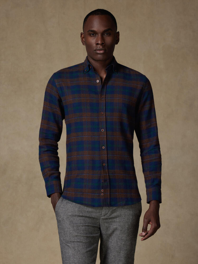 Chemise Berney à motif tartan - Col Boutonné