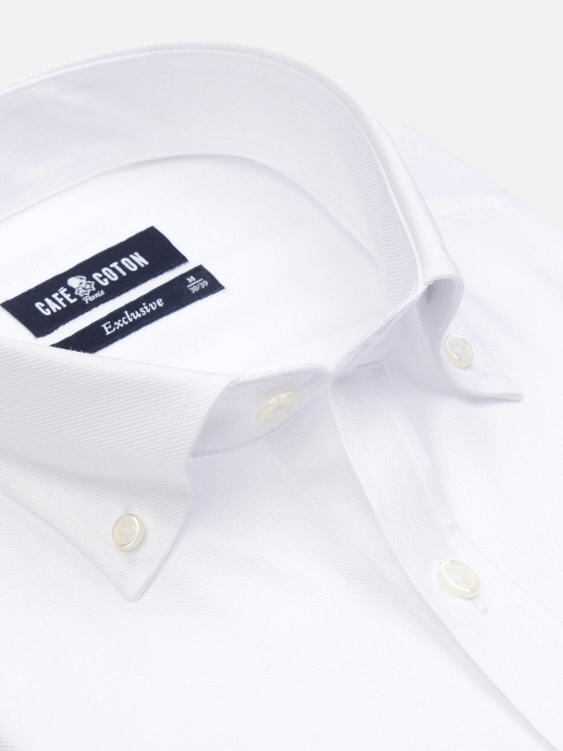 Bolton Hemd weiß en coton & Lyocell   - Button down Kragen