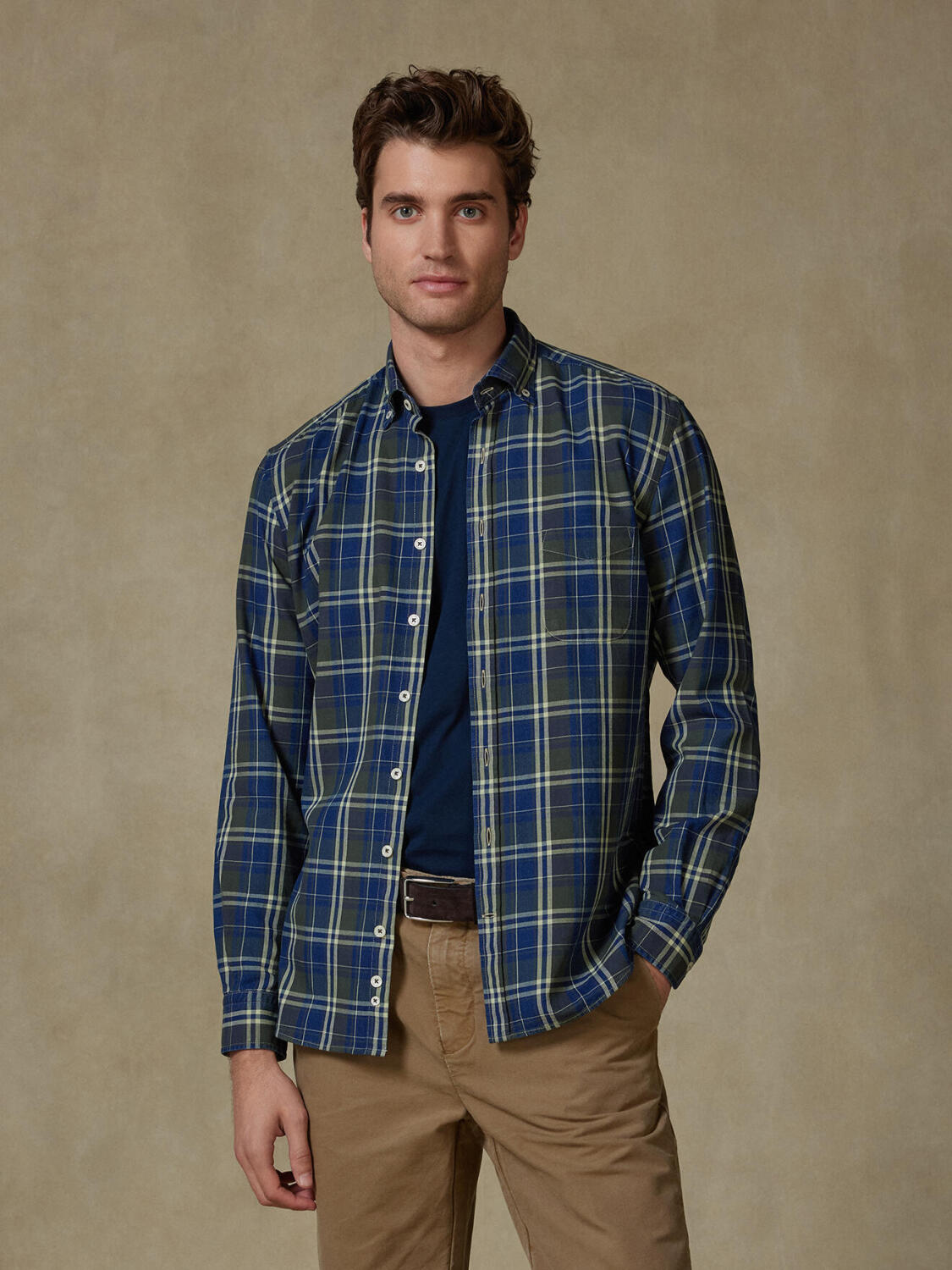 Camicia Boxy in indigo - Cuello button-down