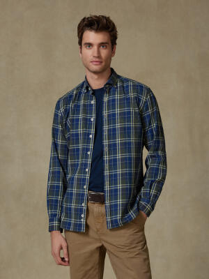 Camicia Boxy in indigo - Cuello button-down