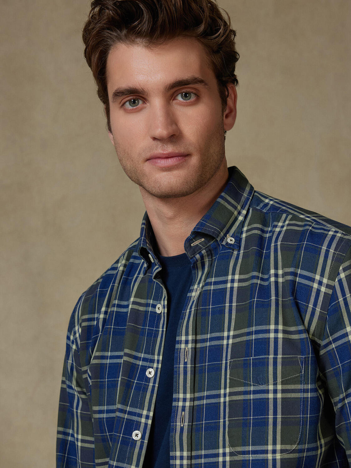 Camicia Boxy in indigo - Cuello button-down