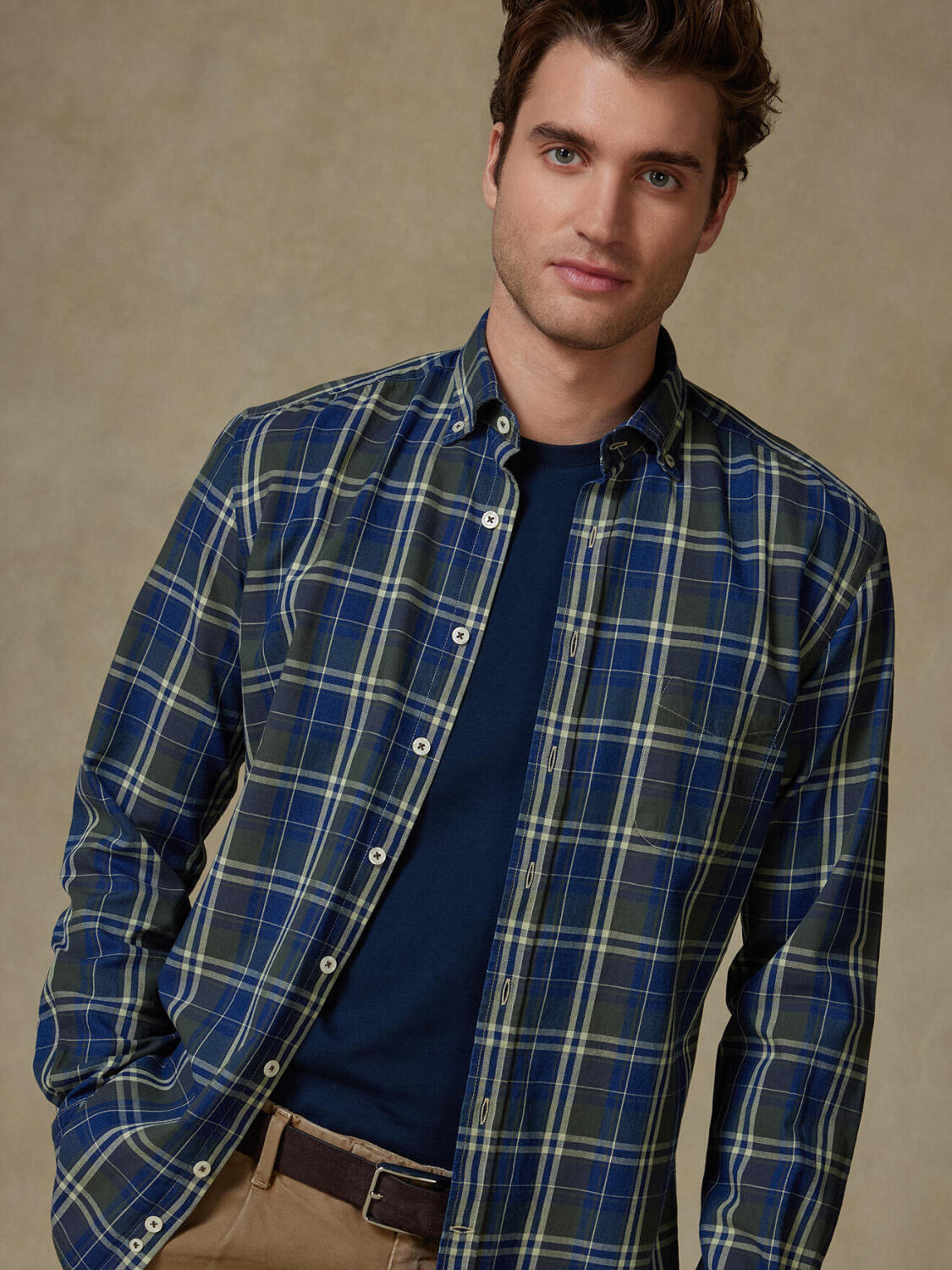 Camicia Boxy in indigo - Cuello button-down