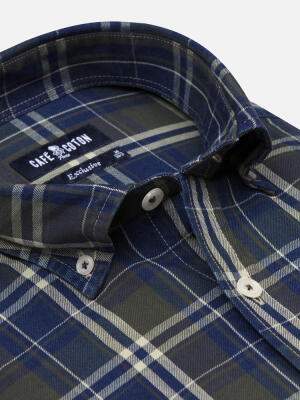 Camicia Boxy in indigo - Cuello button-down
