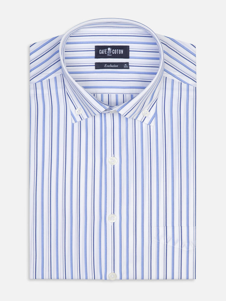 Camicia Brent a righe celeste - Colletto button-down