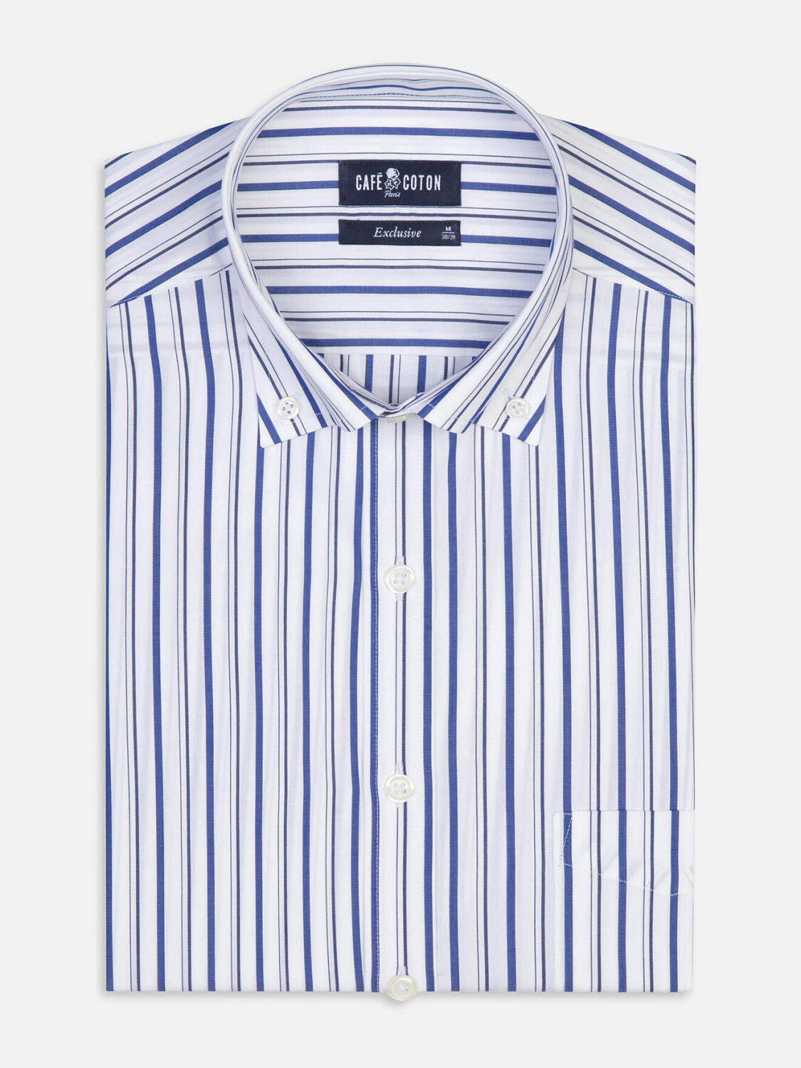 Brent Hemd mit navy blau Streifen   - Button down Kragen
