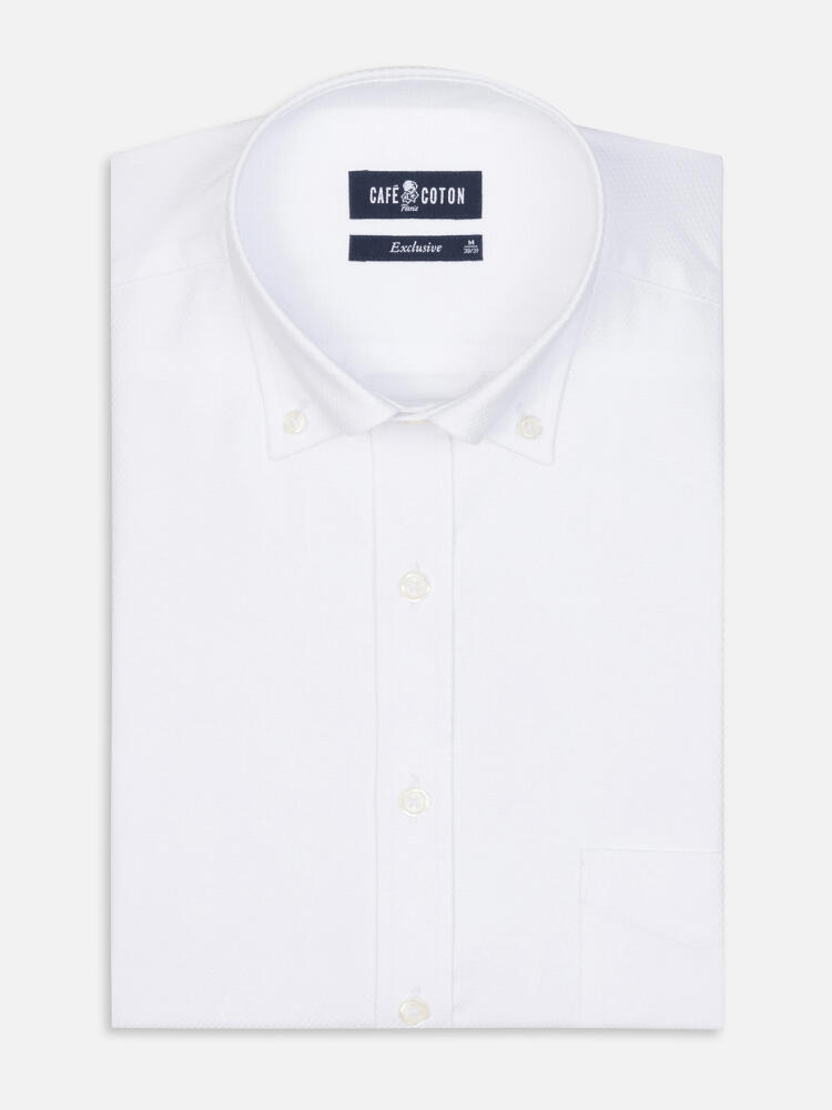 Camisa Brien sarga blanca - Cuello Abotonado