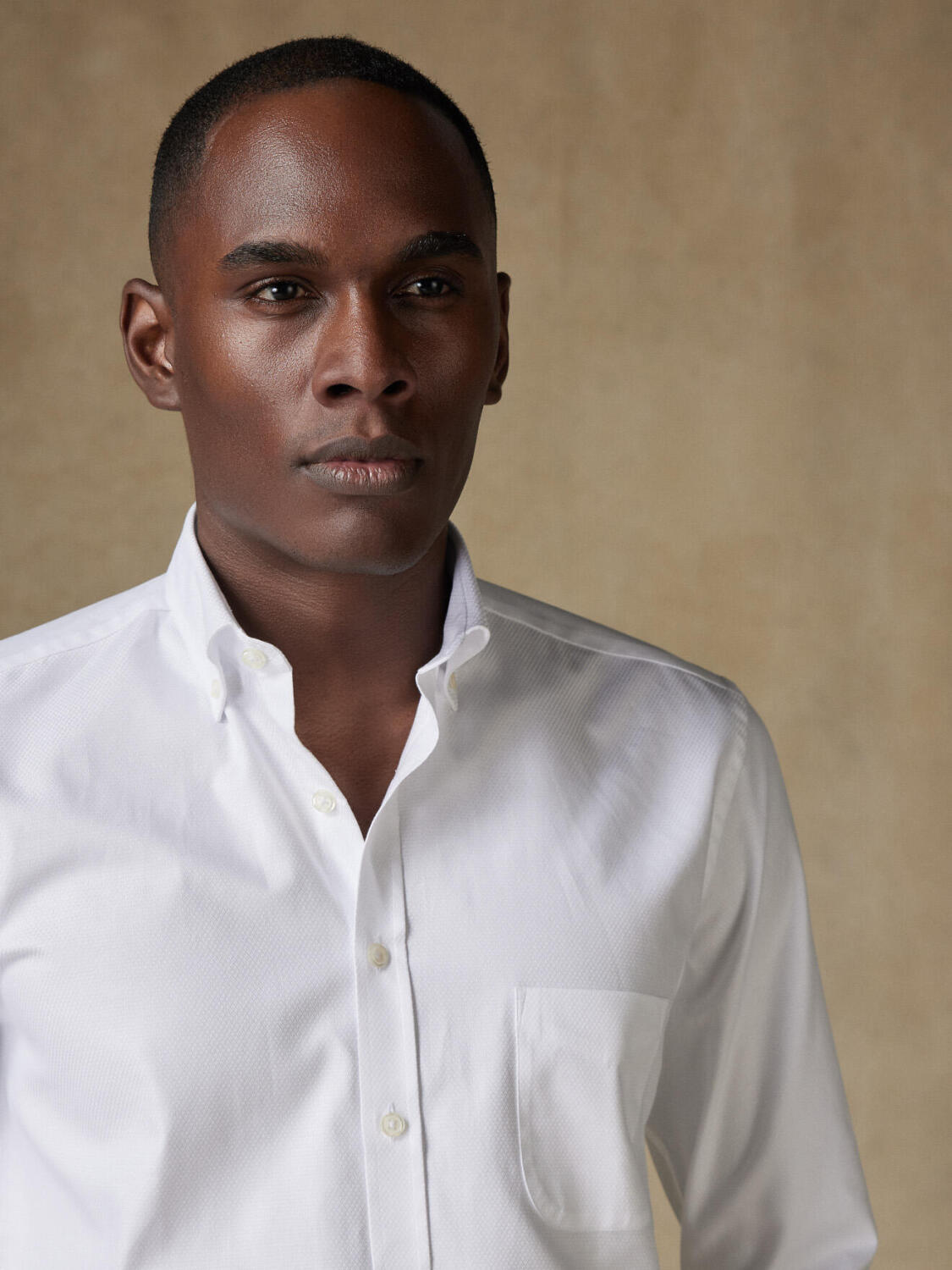 Brien wit twill overhemd - Button-down kraag