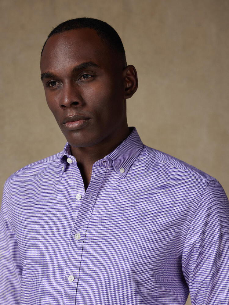 Bud purple twill shirt - Buttoned down collar