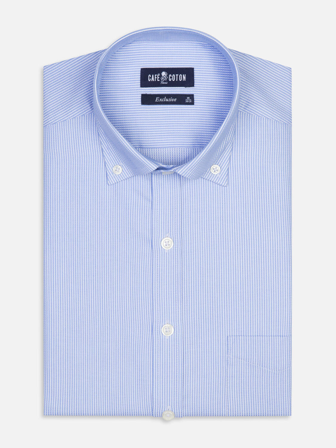Buster sky blue textured shirt - Button down collar