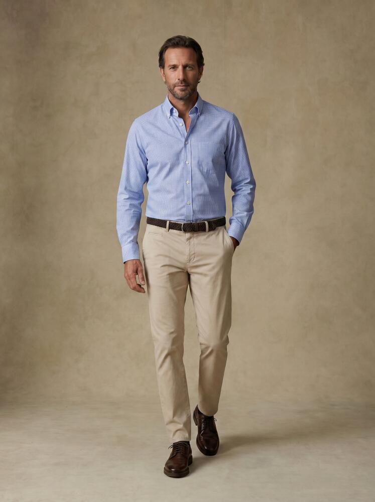 Calder Lichtblauw Twill Overhemd - Button-down kraag