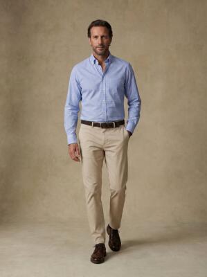 Calder Lichtblauw Twill Overhemd - Button-down kraag