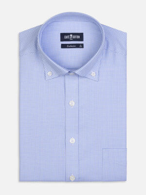 Calder Lichtblauw Twill Overhemd - Button-down kraag