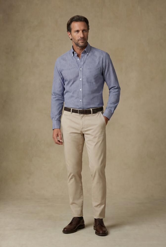 Calder Donkerblauw Twill Overhemd - Button-down kraag