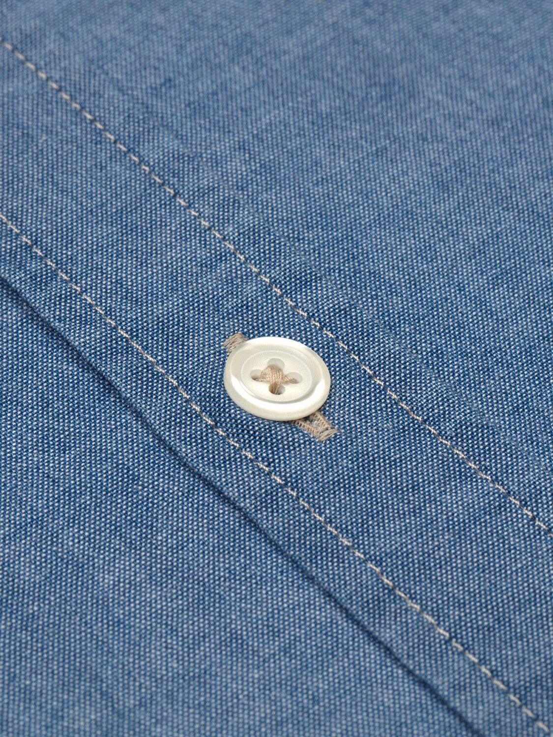 Blue chambray shirt - Button down collar