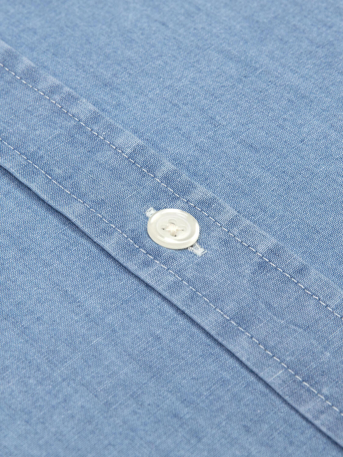 Chemise Cameron en twill ciel  - Col Boutonné