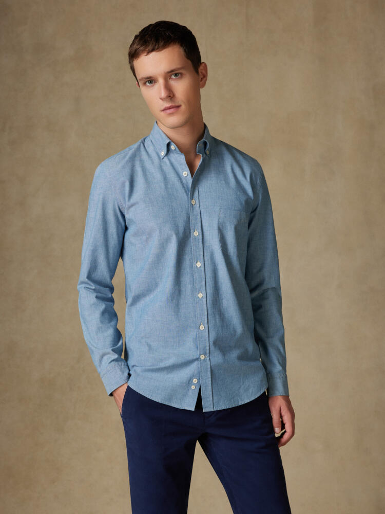 Cameron sky twill overhemd  - Button-down kraag