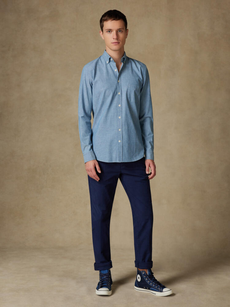 Cameron sky twill overhemd  - Button-down kraag