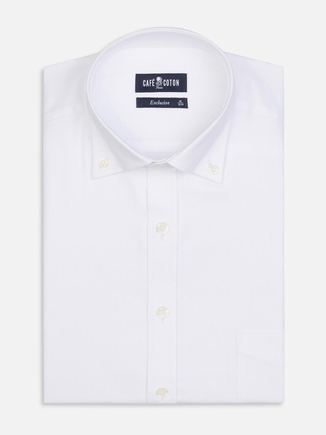 Button down Herringbone shirt - White