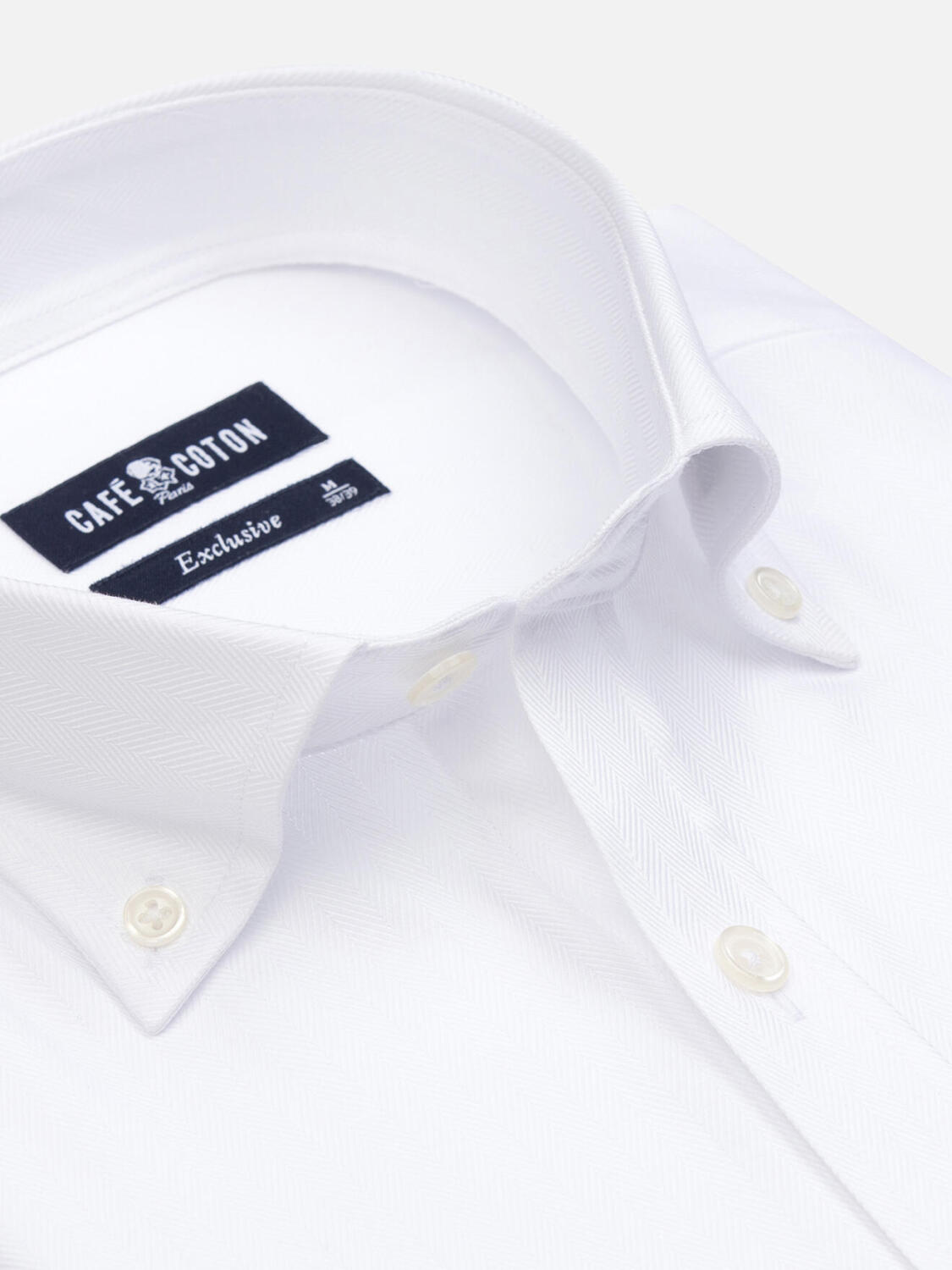 Button down Herringbone shirt - White