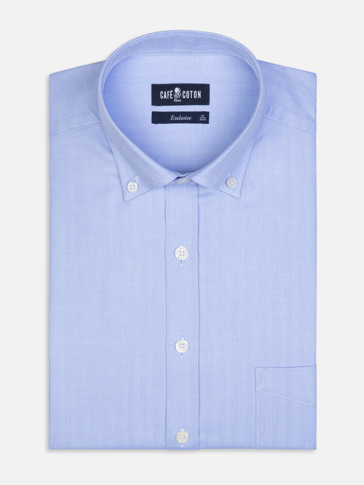 Camisa cielo de espiga - Con botonos