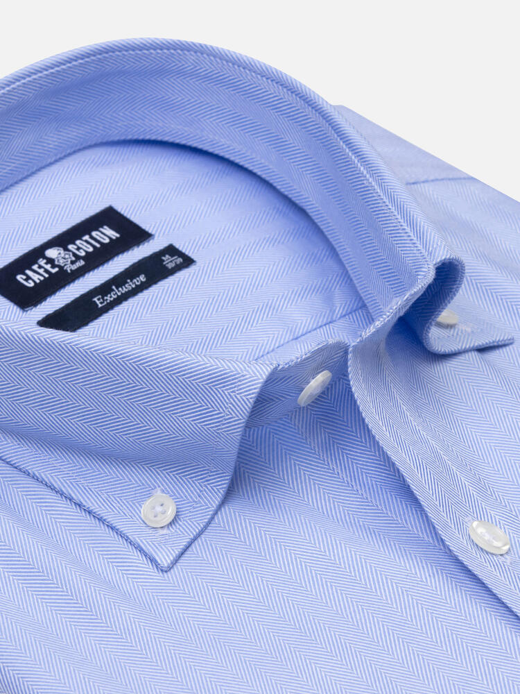 Button down Herringbone shirt - Blue sky