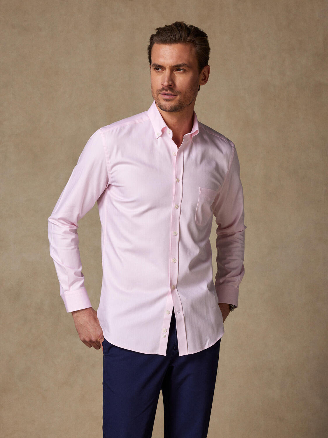 Button down Herringbone shirt - Pink