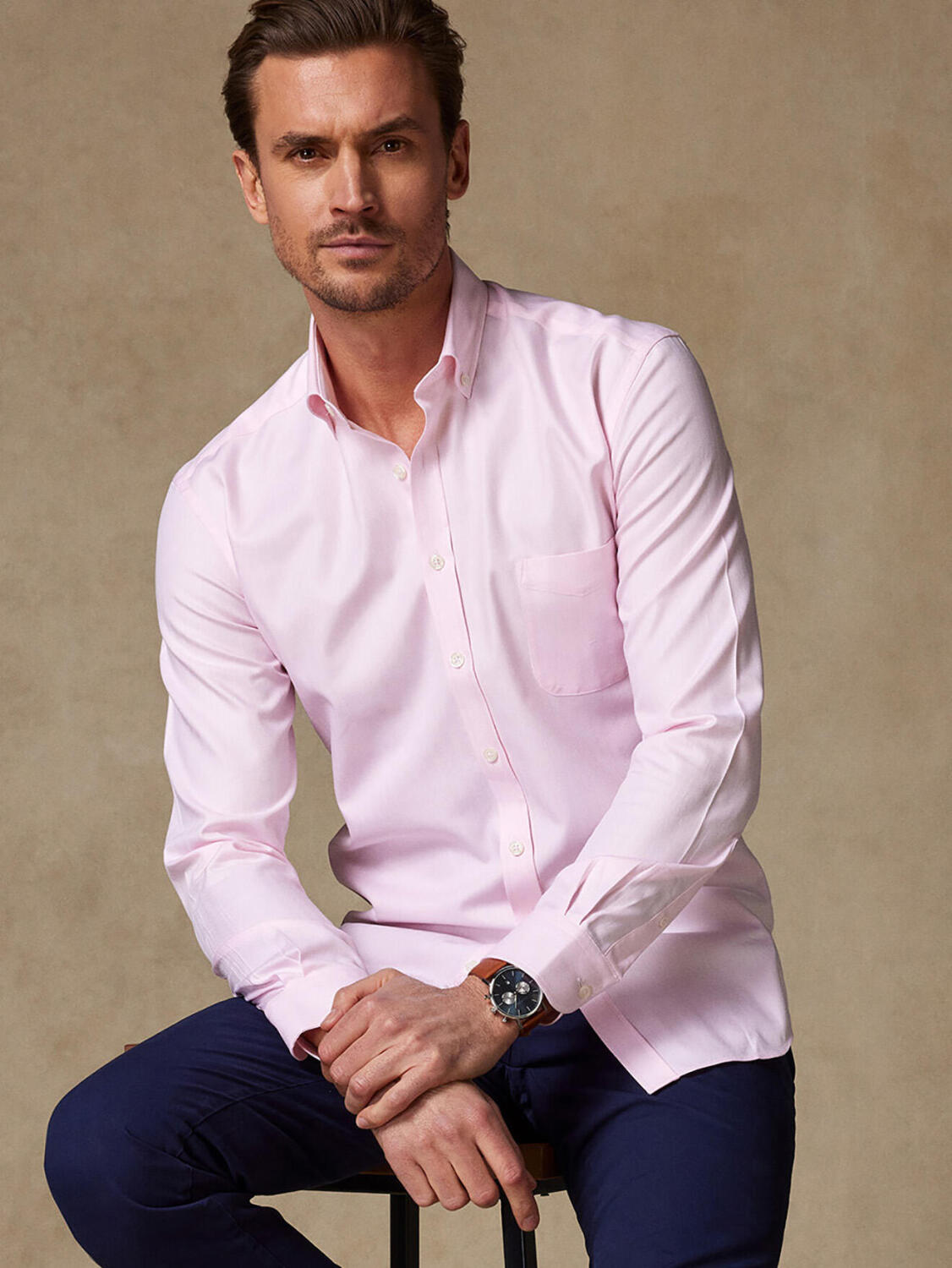 Button down Herringbone shirt - Pink