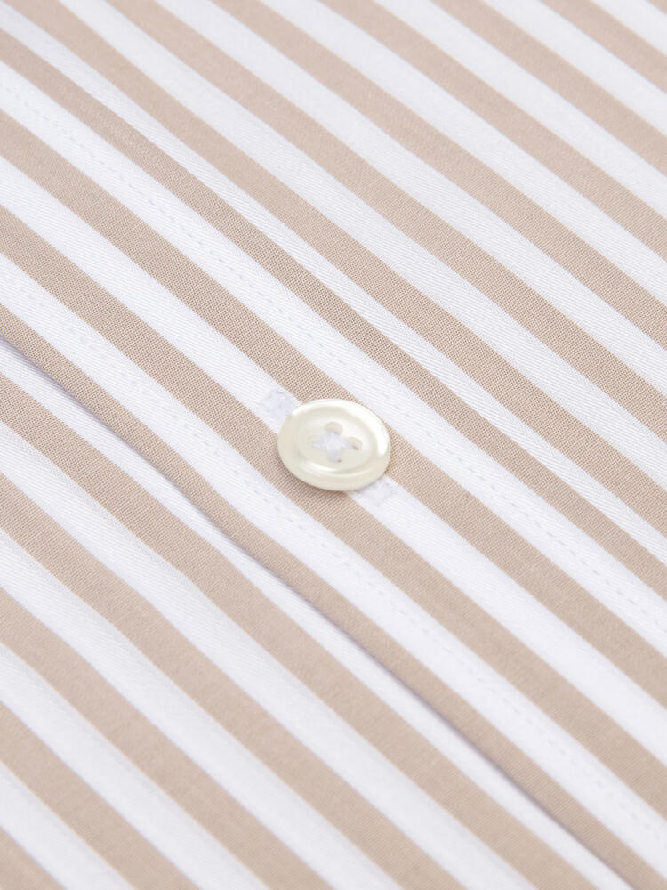 Chris shirt with sand stripes   - Button down collar