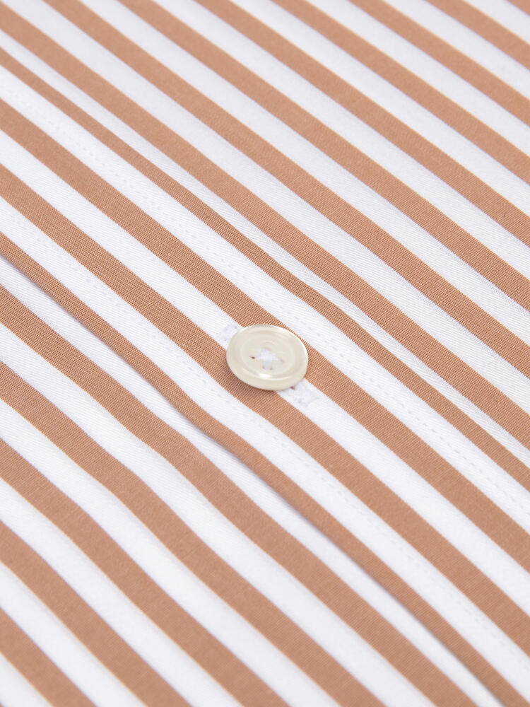 Chris shirt with havana stripes   - Button down collar