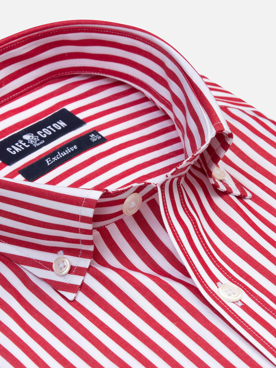 Overhemd Chris met strepen rouges - Button-down kraag