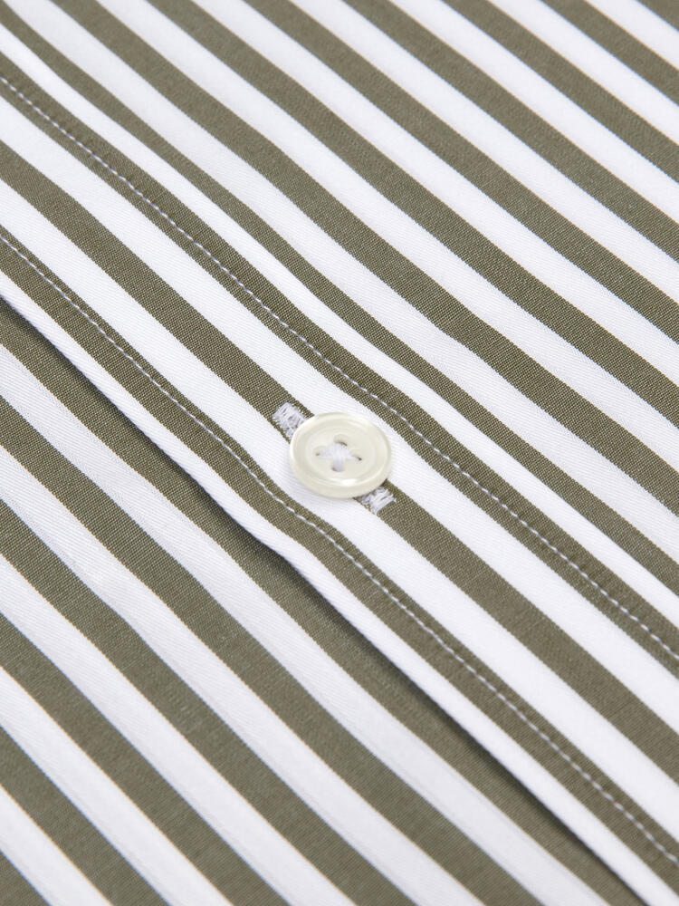 Chris shirt with khaki stripes   - Button down collar