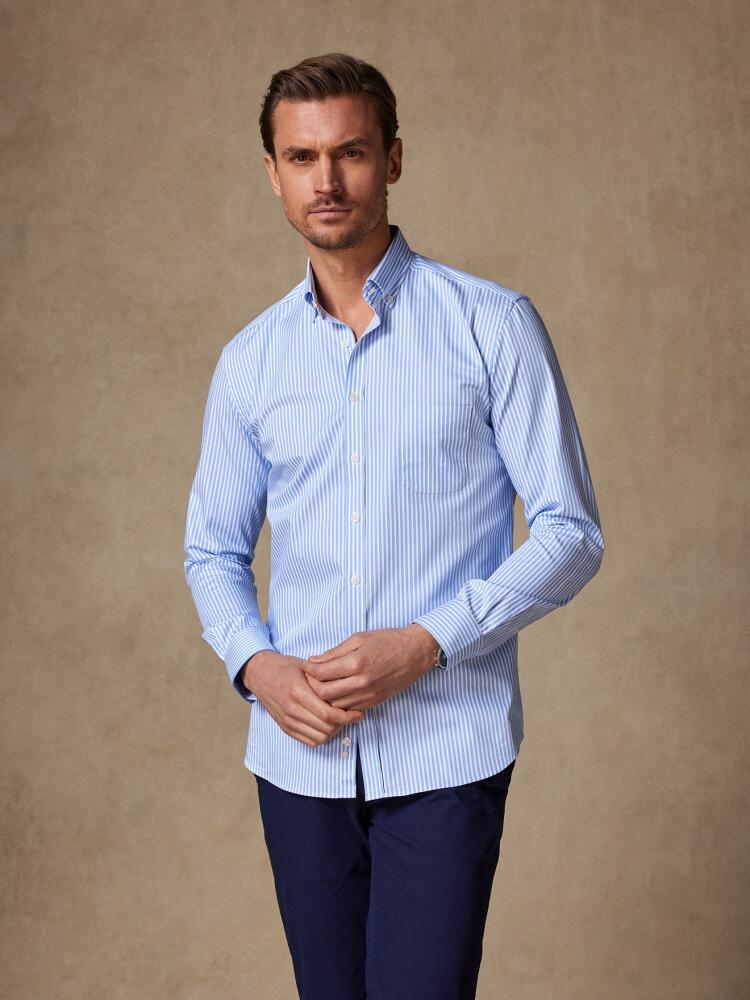 Clive sky blue stripe shirt - Button Down Collar