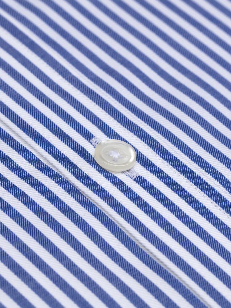 Camicia Clive a righe blu - Collo abbottonato