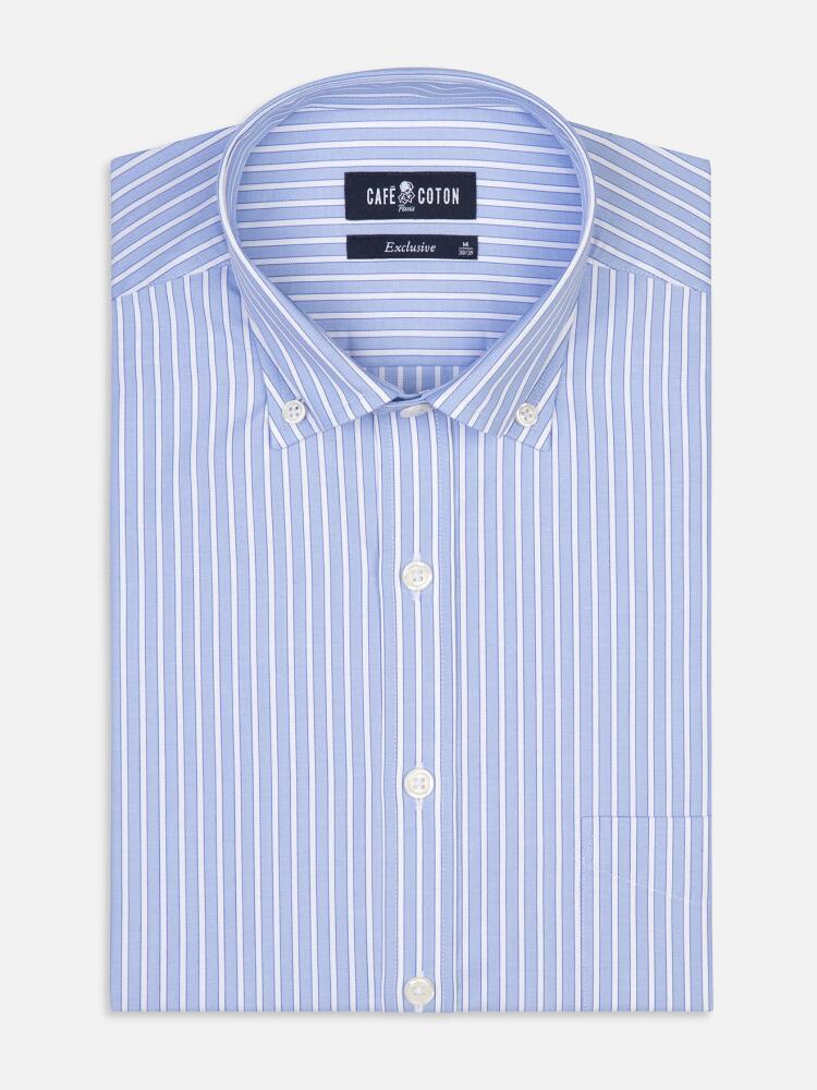 Colin sky blue striped shirt - Button-down collar