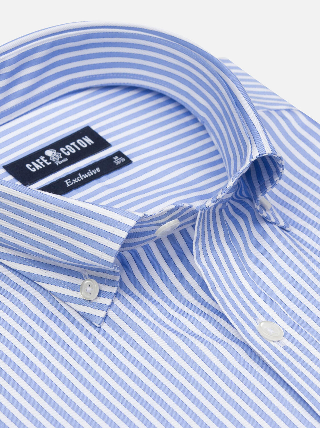 Colin camisa de rayas cielo  - Cuello Abotonado