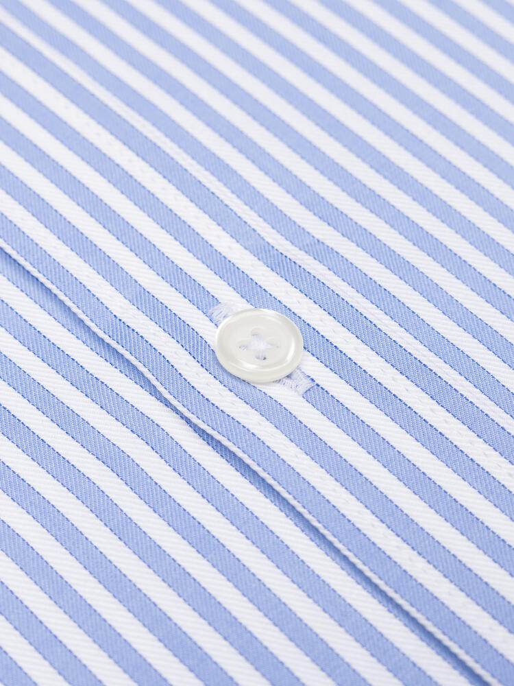 Hemd Colin mit Streifenmuster himmelblau  - Buttondown Kragen