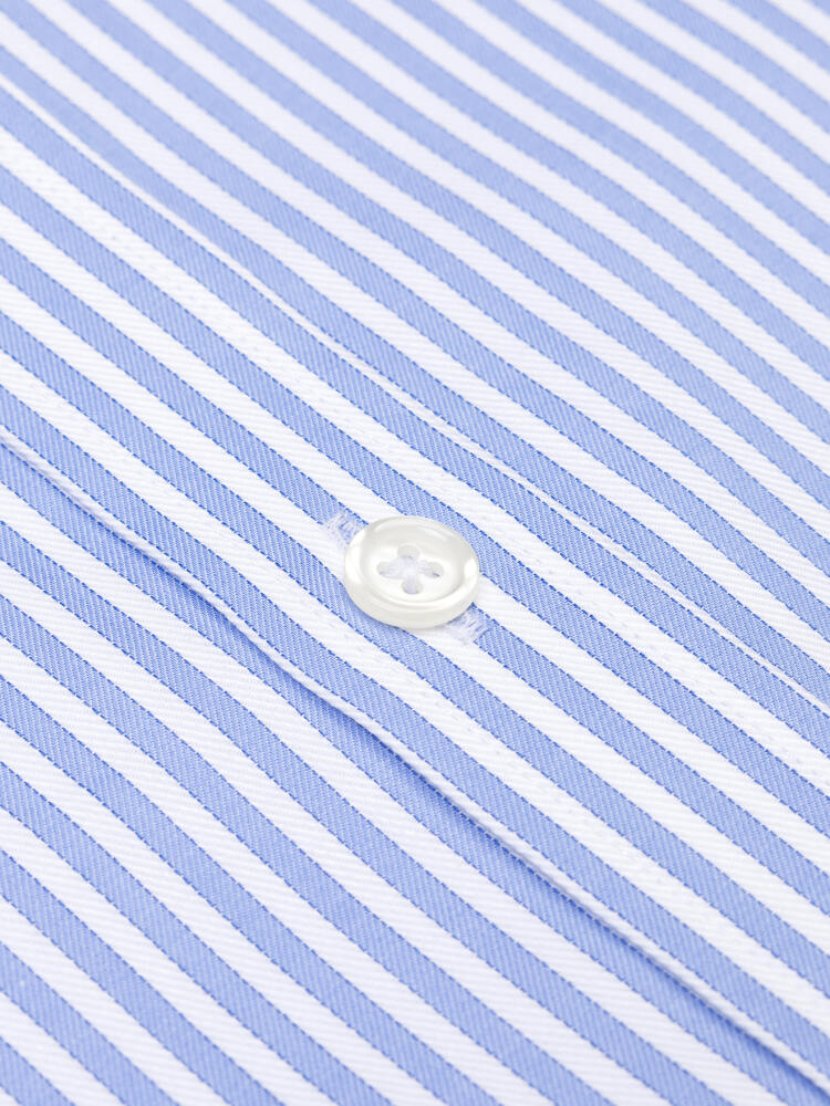 Colin sky blue stripe shirt - Buttoned down collar