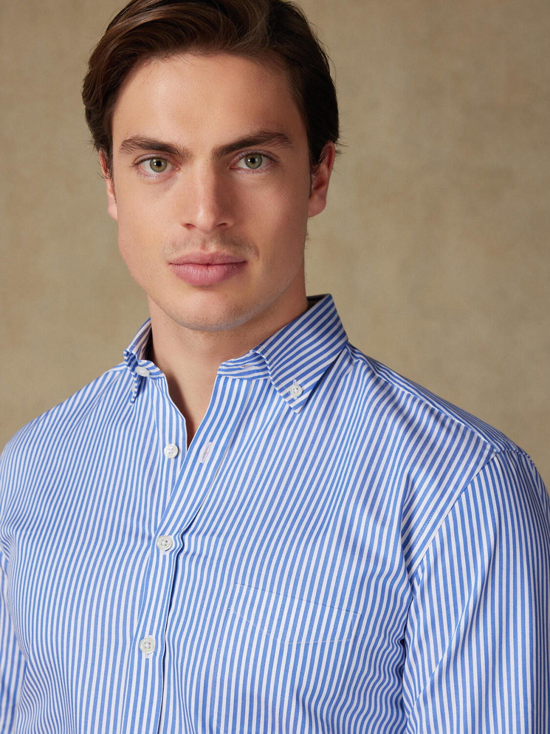 Colin blauw gestreept overhemd - Button-down kraag