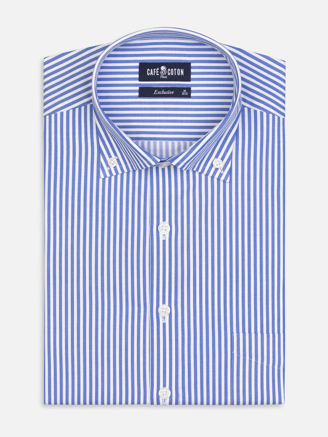 Colin blauw gestreept overhemd - Button-down kraag