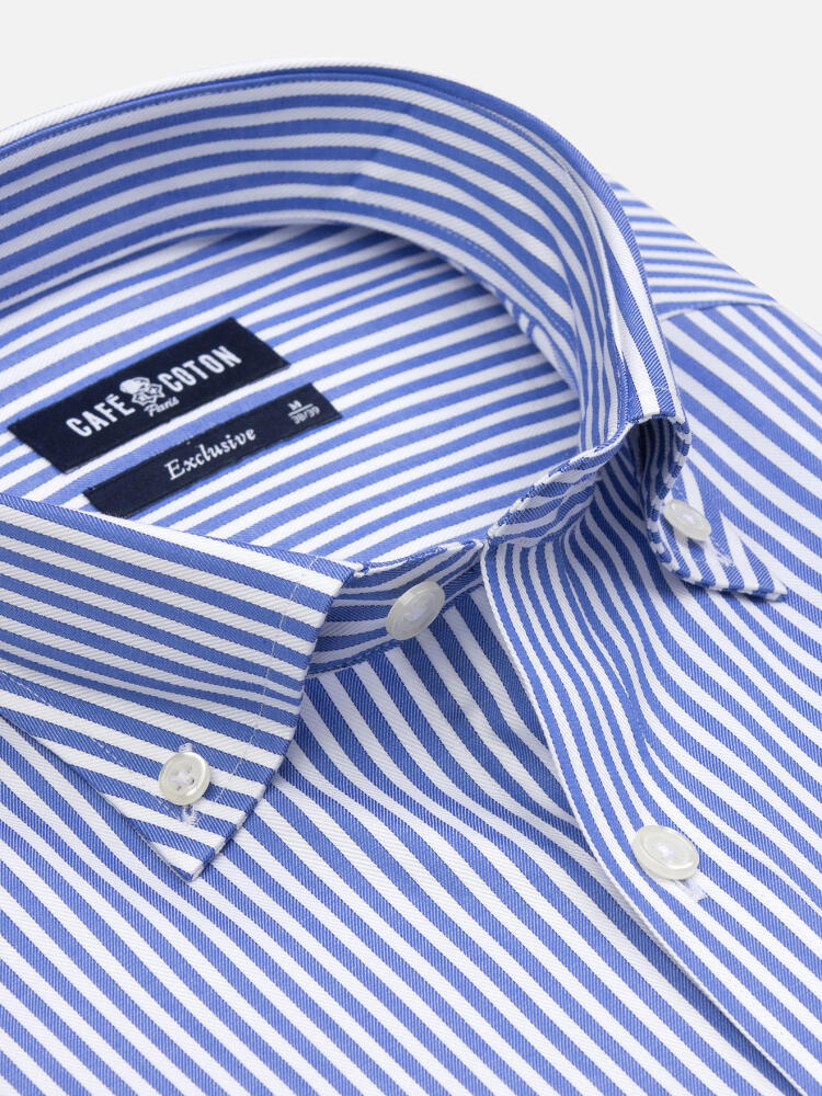 Colin blauw gestreept overhemd - Button-down kraag