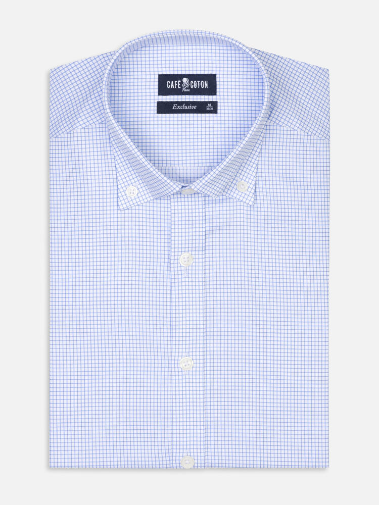 Conor sky geruit overhemd - Button down Kraag