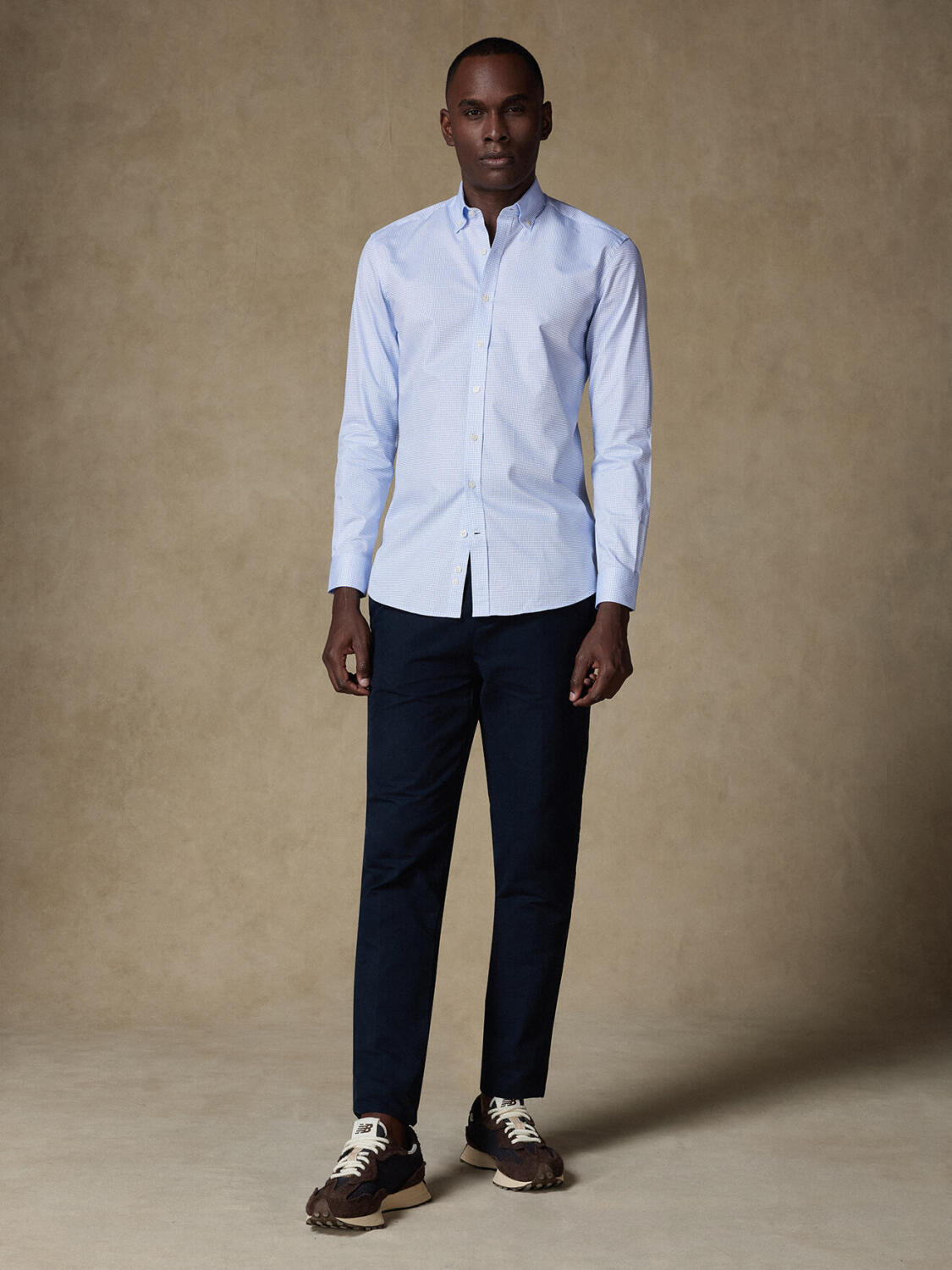 Conor sky geruit overhemd - Button down Kraag