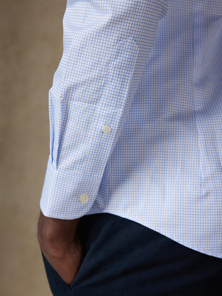 Conor sky geruit overhemd - Button down Kraag