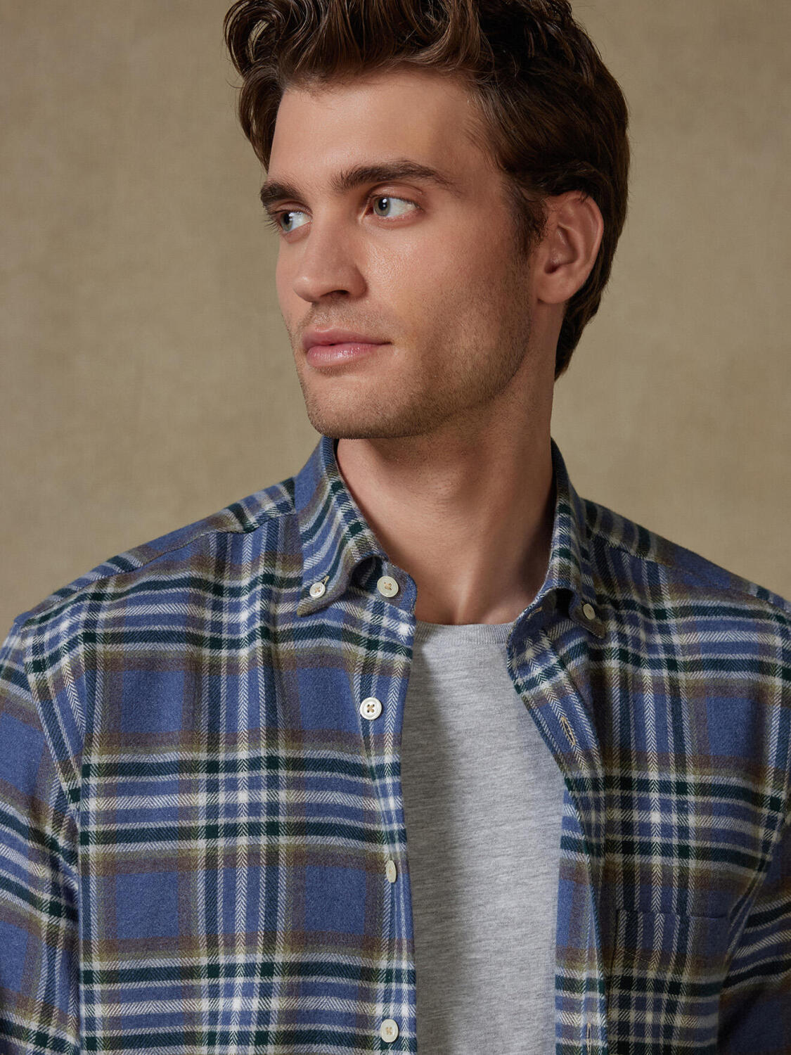 Hemd Coren aus Flanell - Button-Down-Kragen