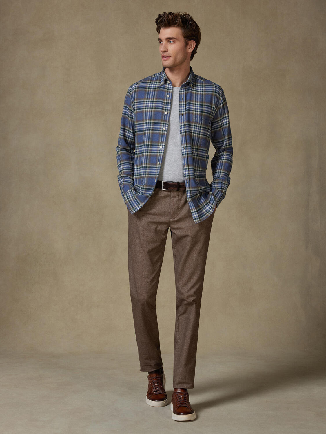 Hemd Coren aus Flanell - Button-Down-Kragen