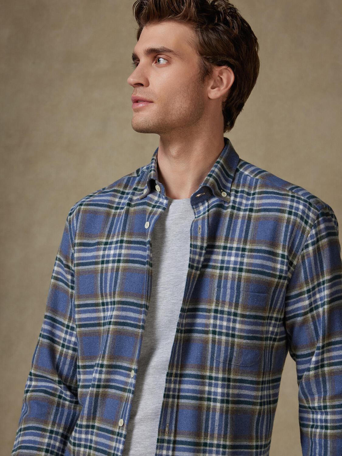 Hemd Coren aus Flanell - Button-Down-Kragen