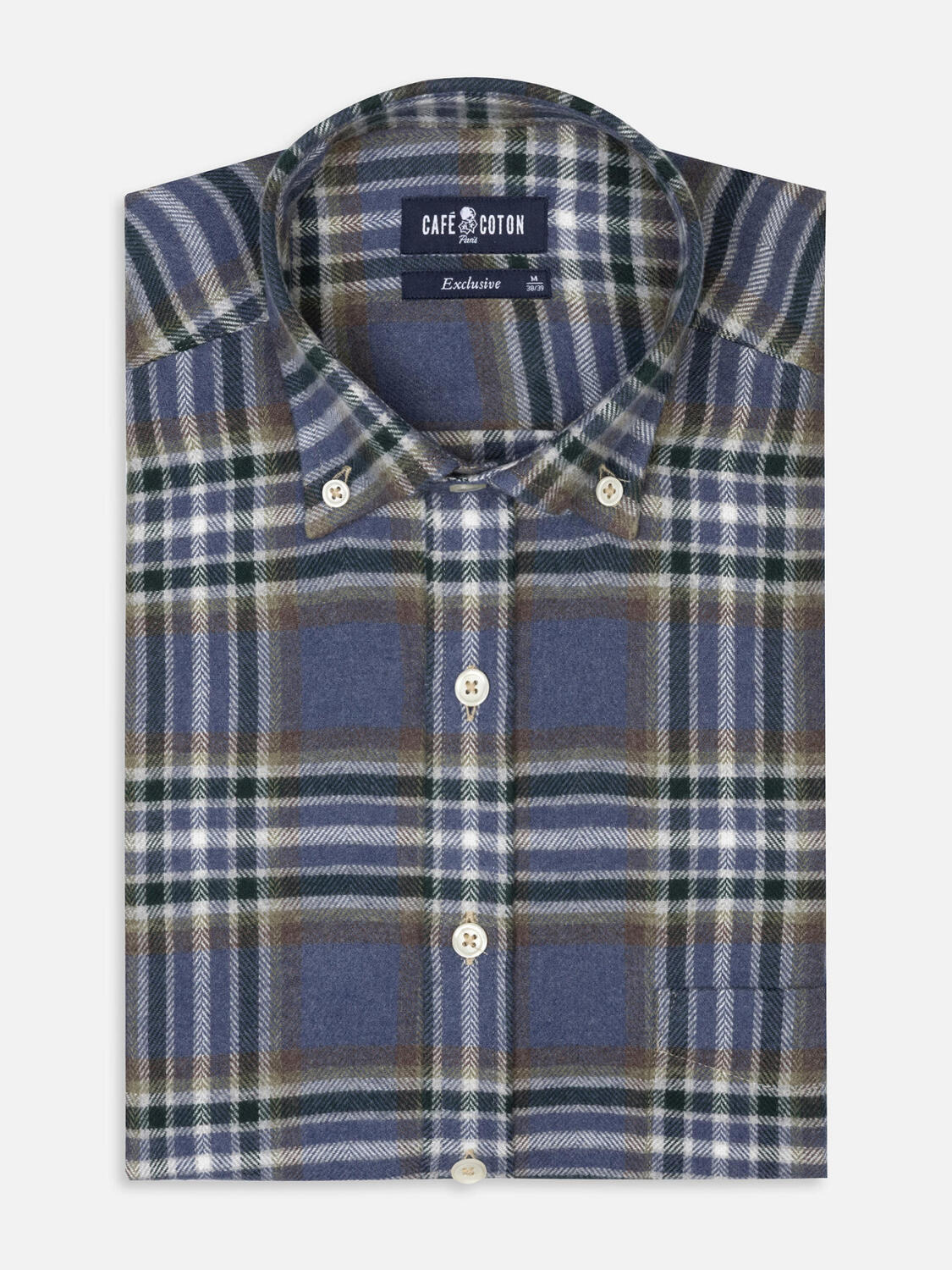 Hemd Coren aus Flanell - Button-Down-Kragen