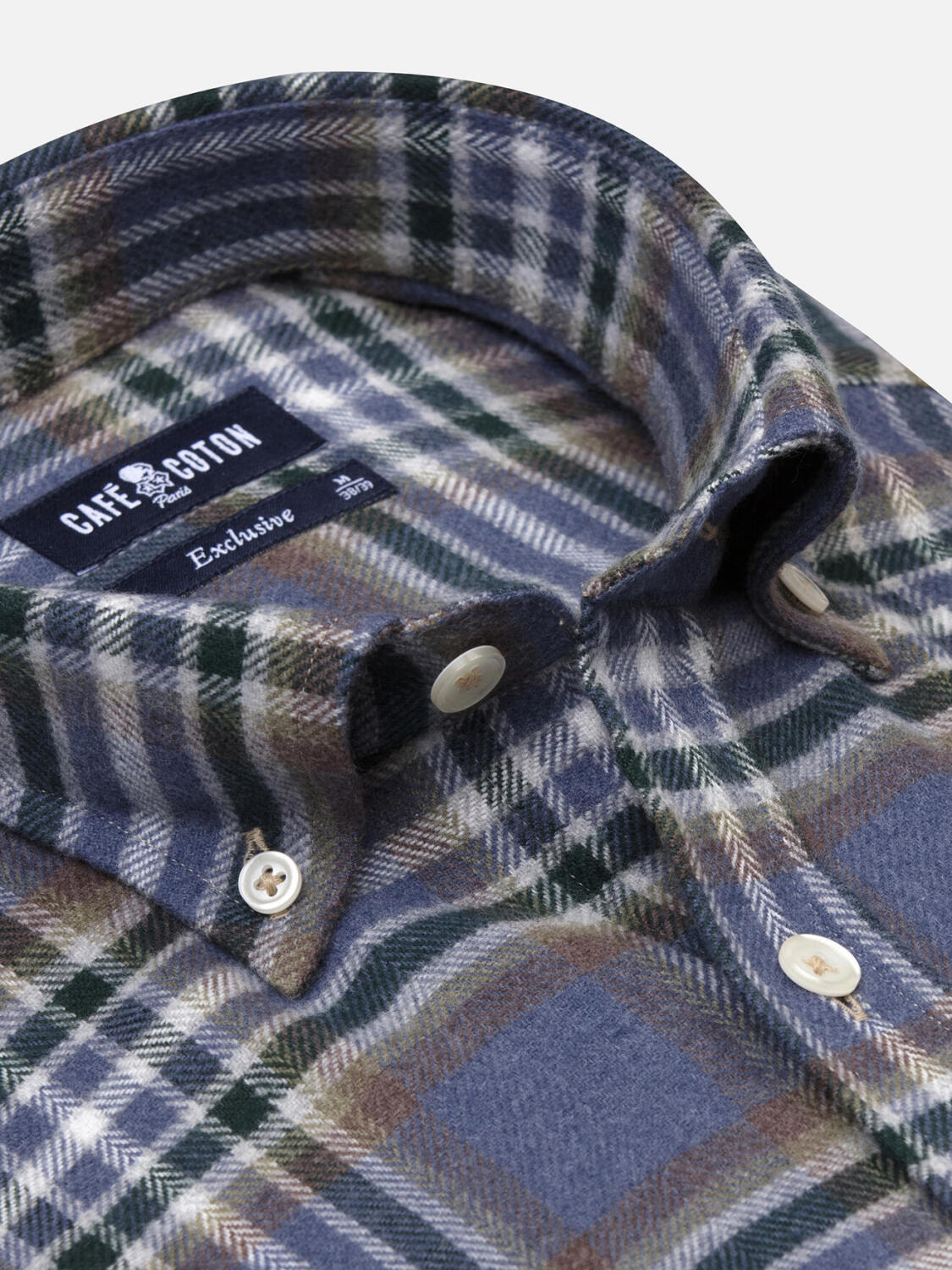 Hemd Coren aus Flanell - Button-Down-Kragen