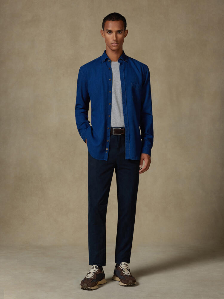 Cross indigo shirt - Button-down collar