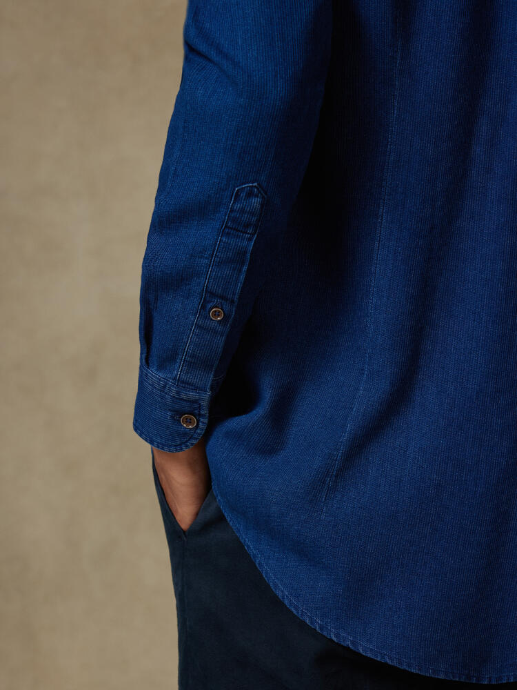 Cross indigo shirt - Button-down collar